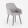 Fauteuil moderne en tissu rembourré avec accoudoirs Rikku Réductions