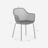 Chaise moderne d'extérieur pour jardin avec accoudoirs en polypropylène Tzura 
