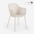 Chaise moderne d'extérieur pour jardin avec accoudoirs en polypropylène Tzura Promotion