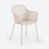 Chaise moderne d'extérieur pour jardin avec accoudoirs en polypropylène Tzura Dimensions