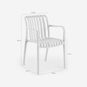 Chaise moderne avec accoudoirs en polypropylène pour jardin extérieur Simao 