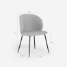 Chaise rembourrée élégante en tissu pour cuisine et salle à manger Kasva 