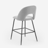 Tabouret de bar moderne avec dossier en tissu Tiren pour bar et cuisine Offre