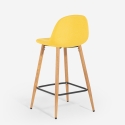 Tabouret de bar haut cuisine style nordique en tissu avec dossier Shona Offre