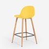 Tabouret de bar haut cuisine style nordique en tissu avec dossier Shona Offre