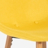 Tabouret de bar haut cuisine style nordique en tissu avec dossier Shona 