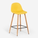 Tabouret de bar haut cuisine style nordique en tissu avec dossier Shona Dimensions