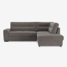 Canapé d'angle 3 places moderne en tissu avec méridienne à droite Rocca Vente