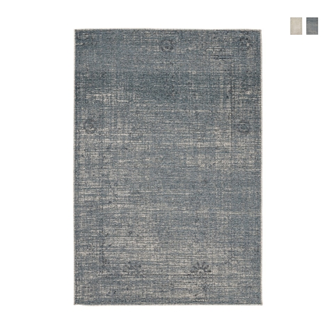 Tapis de salon moderne 160x230cm bleu beige en viscose laine Arena Promotion