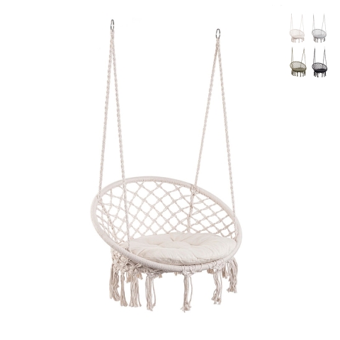 Chaise suspendue hamac de jardin en tissu 80x130cm Javier Promotion