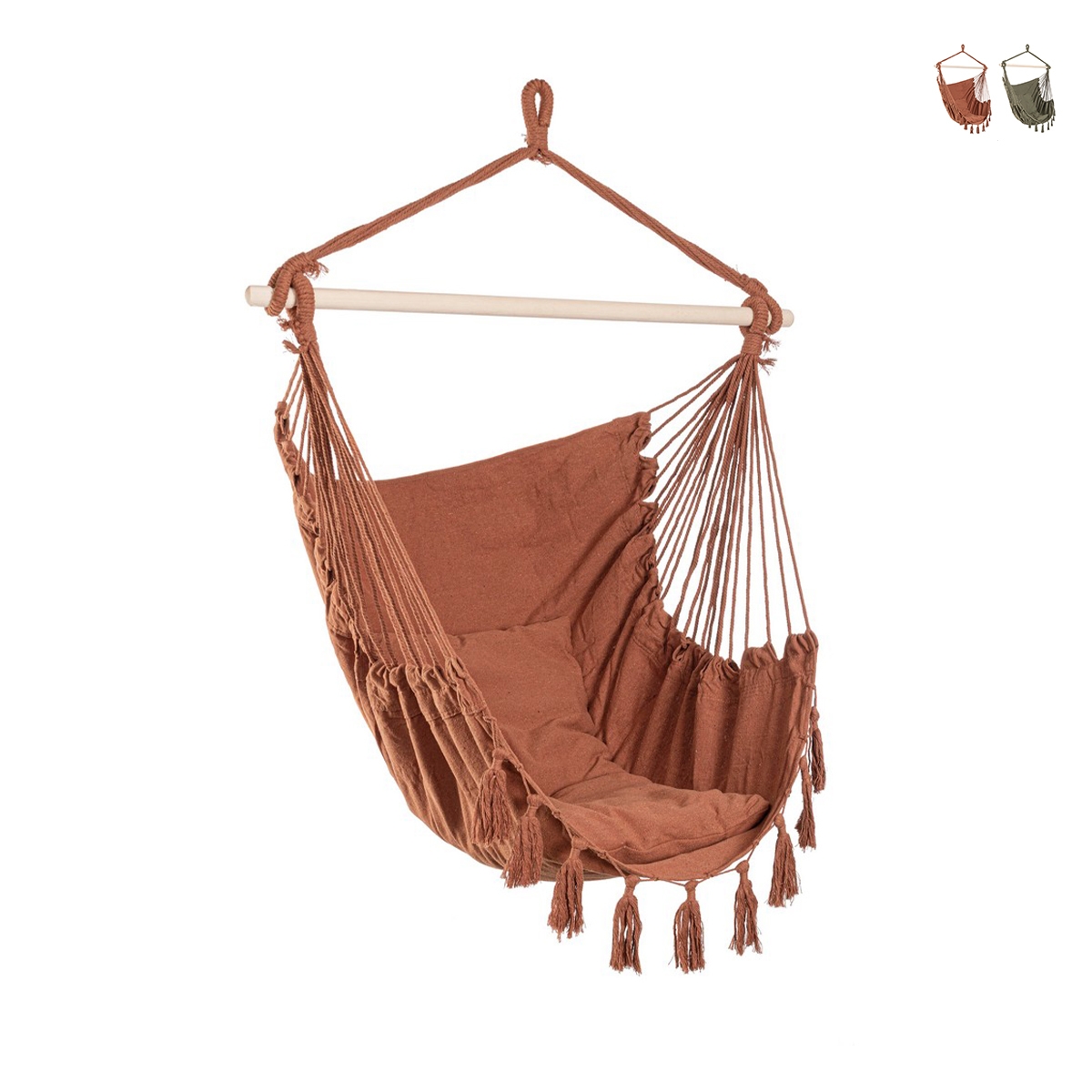 Fauteuil hamac de jardin en tissu avec coussin 100x130cm Juan Offre