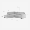 Canapé d'angle 3 places moderne en tissu avec méridienne à gauche Mello 