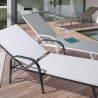 Chaise longue de jardin inclinable blanche Bizzotto Arent Vente
