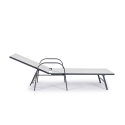Chaise longue de jardin inclinable blanche Bizzotto Arent Réductions