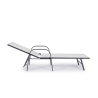 Chaise longue de jardin inclinable blanche Bizzotto Arent Réductions