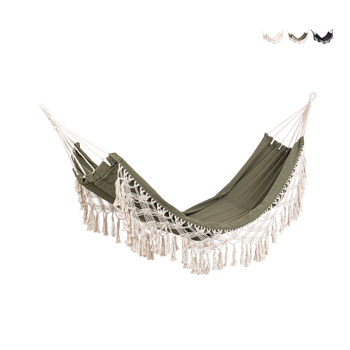Hamac de jardin en coton style boho chic 200x100 Bizzotto Eldoris
