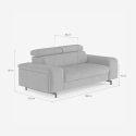 Canapé 2 places moderne en chenille avec appui-tête réglable Vella 