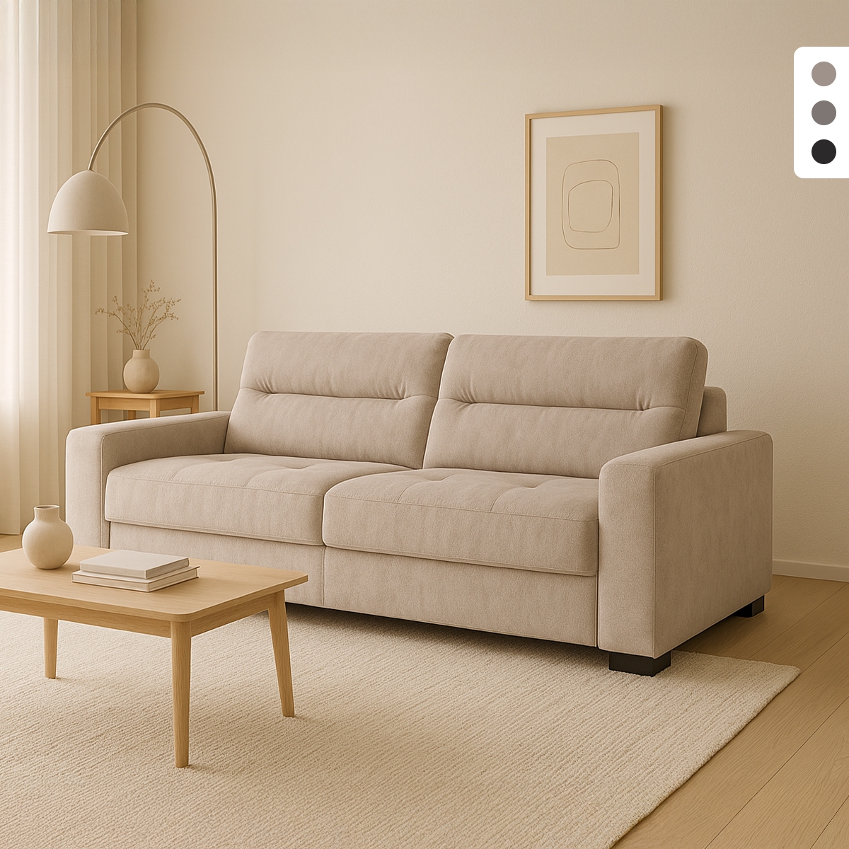 Canapé-lit 2 places moderne extractible 274x97cm Rali Promotion