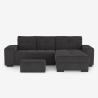 Canapé d'angle moderne 3 places avec méridienne droite et pouf Vilo Choix