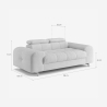 Canapé moderne 2 places en tissu avec appuie-tête réglable Kuran 