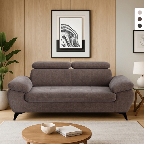 Canapé moderne 2 places en tissu avec appui-tête réglable Savi Promotion
