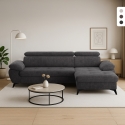 Canapé 3 places moderne avec méridienne droite et appuie-tête réglable Torav Promotion