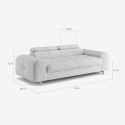 Canapé 3 places design moderne avec appuie-tête réglable Felon 