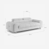 Canapé 3 places design moderne avec appuie-tête réglable Felon 