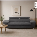 Canapé moderne 3 places en tissu avec dossier et accoudoirs réglables Zana Promotion