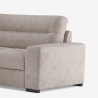 Canapé d'angle 3 places moderne en tissu avec méridienne à gauche Mello Remises