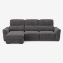 Canapé d'angle extensible avec rangement côté gauche 3 places en chenille Sira Vente