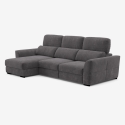 Canapé d'angle extensible avec rangement côté gauche 3 places en chenille Sira Réductions