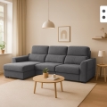 Canapé d'angle extensible avec rangement côté gauche 3 places en chenille Sira Promotion