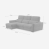 Canapé d'angle extensible avec rangement côté gauche 3 places en chenille Sira 