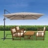 Parasol de jardin 3x3 en aluminium à mât latéral pivotant Deluxe Vente
