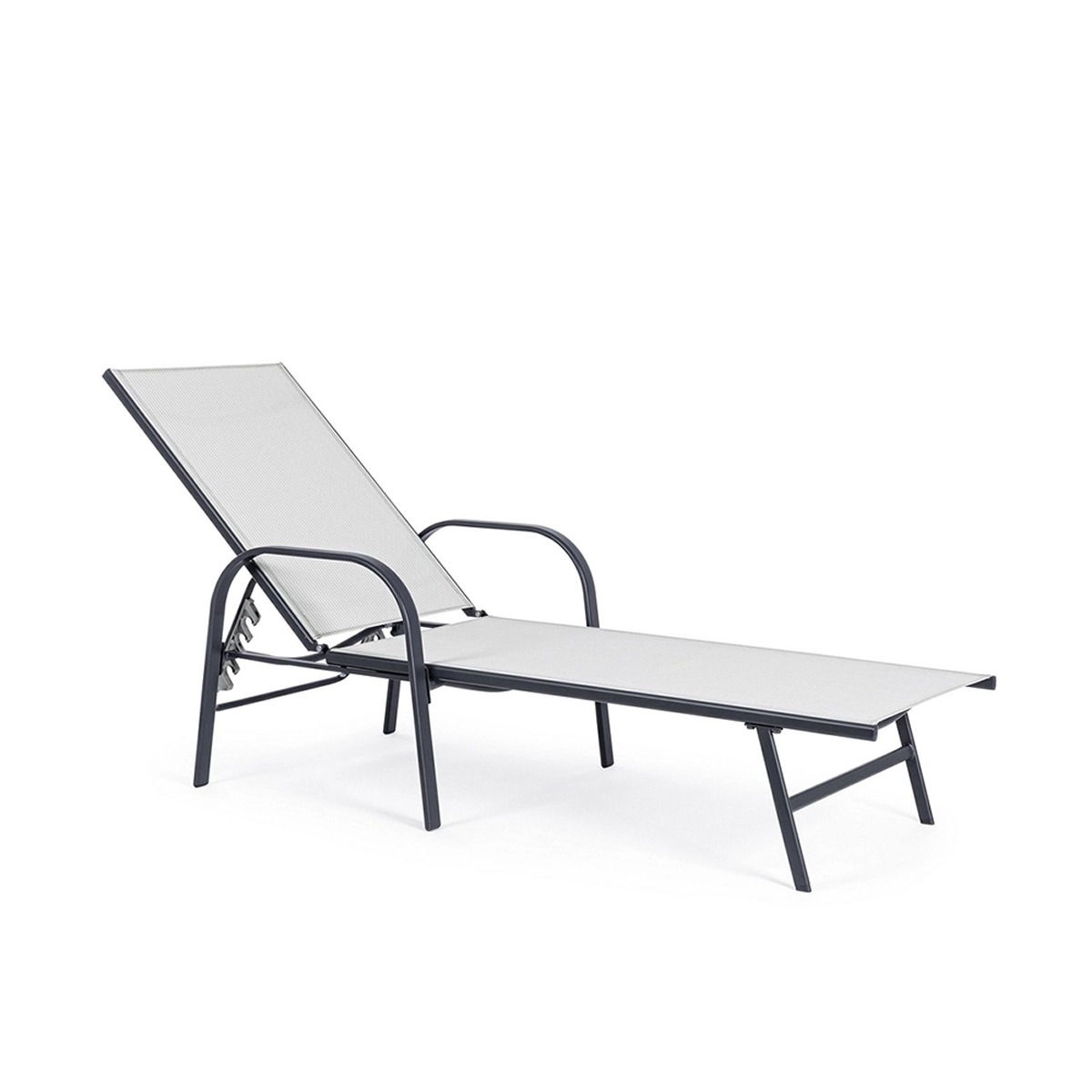 Chaise longue de jardin inclinable blanche Bizzotto Arent Promotion Chaise longue de jardin inclinable blanche Bizzotto Arent Promotion