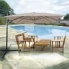 Parasol de jardin 3x4 à bras latéral pivotant Deluxe Vente