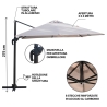 Parasol de jardin 3x4 à bras latéral pivotant Deluxe Catalogue