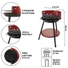 Barbecue rond à charbon en acier avec grille réglable Brava Dimensions