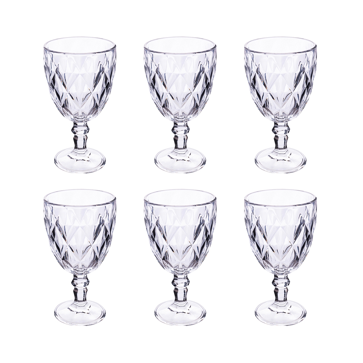 Set de 6 verres 340 ml en verre transparent Elizabeth Promotion