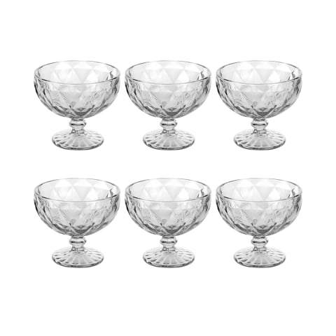 Ensemble de 6 coupes à glace 400ml en verre transparent Elizabeth Promotion