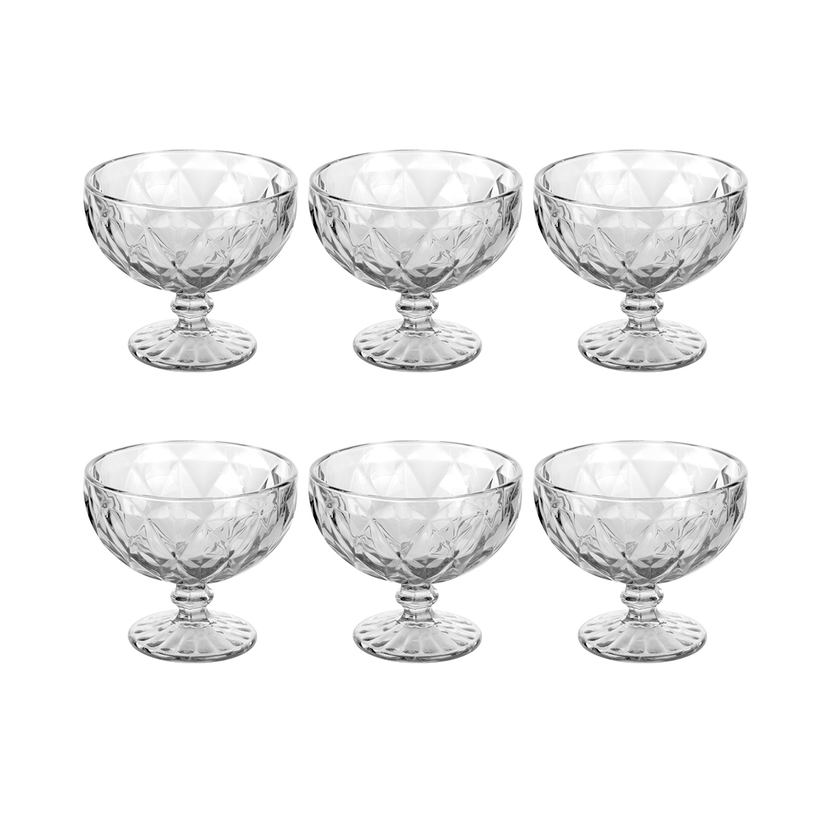 Ensemble de 6 coupes à glace 400ml en verre transparent Elizabeth Promotion