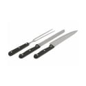 Set de 3 ustensiles pour barbecue 2 couteaux fourchette en acier inox Grivka Promotion
