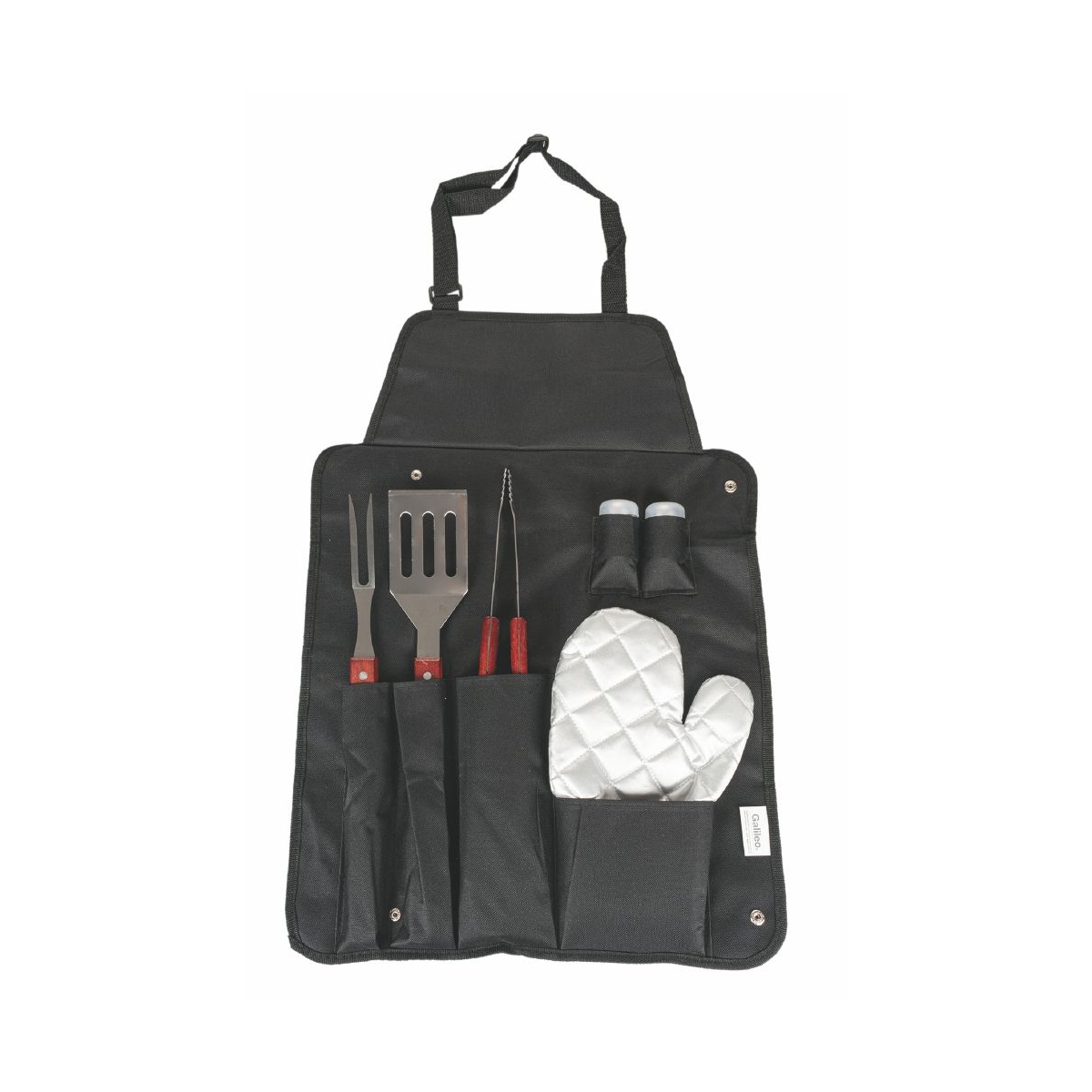 Ensemble de 6 ustensiles de barbecue en acier inoxydable avec gant et tablier Lomar