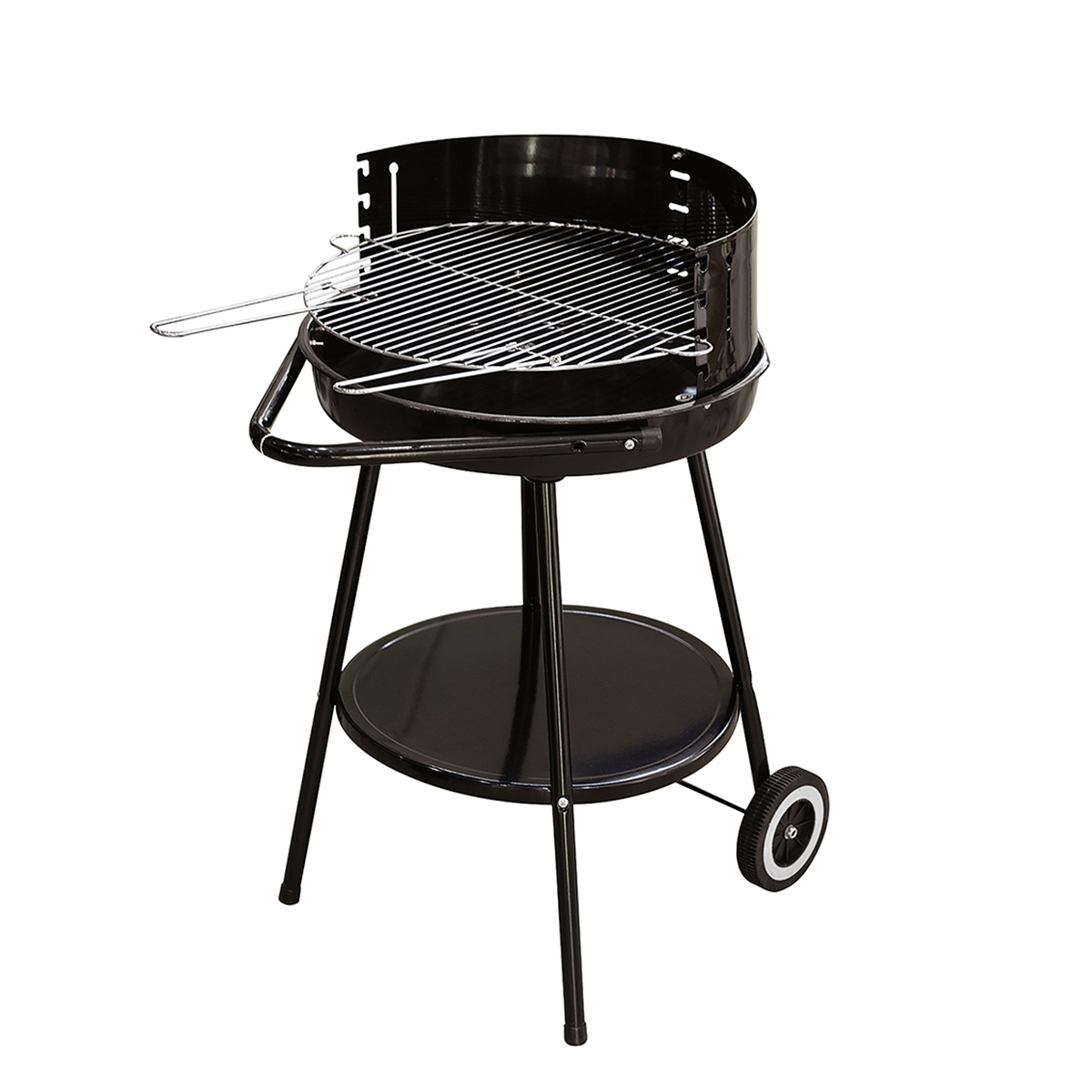 Barbecue à charbon rond Pipra avec grille Ø 48cm ajustable et roues