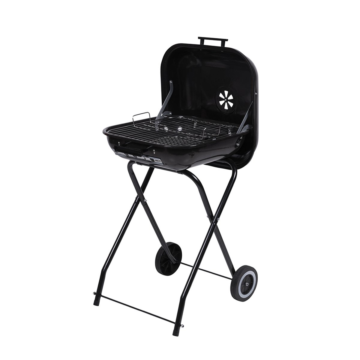 Barbecue au charbon de bois avec roues et couvercle 49x83x47cm Toska Promotion Barbecue au charbon de bois avec roues et couvercle 49x83x47cm Toska Promotion