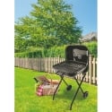 Barbecue au charbon de bois avec roues et couvercle 49x83x47cm Toska Offre