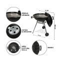 Barbecue à charbon rond grille 55cm avec couvercle et roues Ardena Modèle