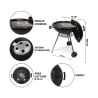 Barbecue à charbon rond grille 55cm avec couvercle et roues Ardena Modèle
