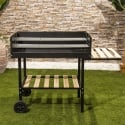 Barbecue charbon de bois avec grilles réglables en hauteur et roues Braska Offre